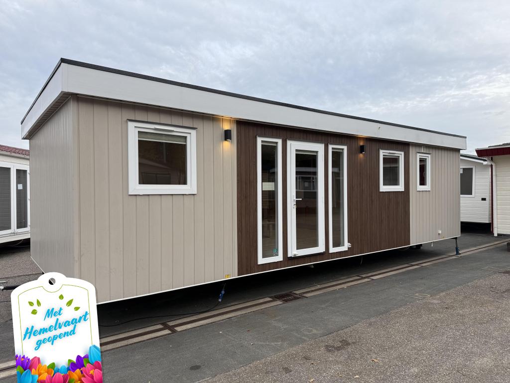 Chalet Overson Rivermont 10 x 4.40 m 3 slp Winterhard, Caravans en Kamperen, Stacaravans, Niet ingevuld, Niet ingevuld, Niet ingevuld
