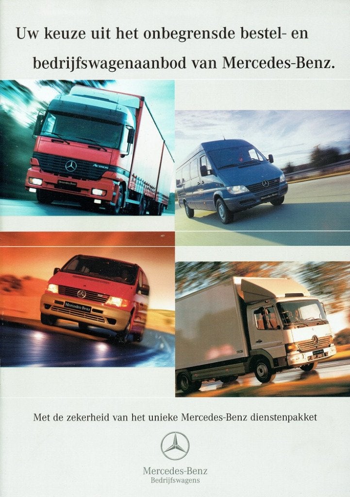Folder Mercedes-Benz Bestel- en bedrijfswagens (2000), Verzenden, Gelezen, Mercedes