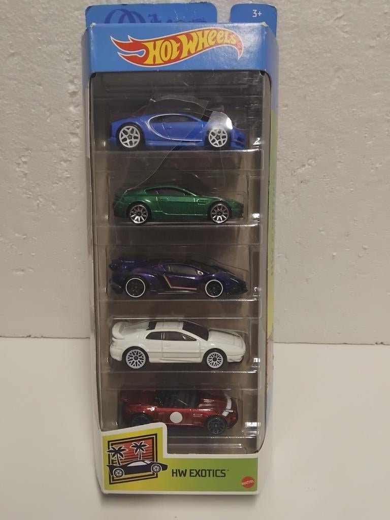 5X Hot Wheels Bugatti Aston Martin Lotus Lamborghini 3INCH, Ophalen of Verzenden, Zo goed als nieuw, Auto