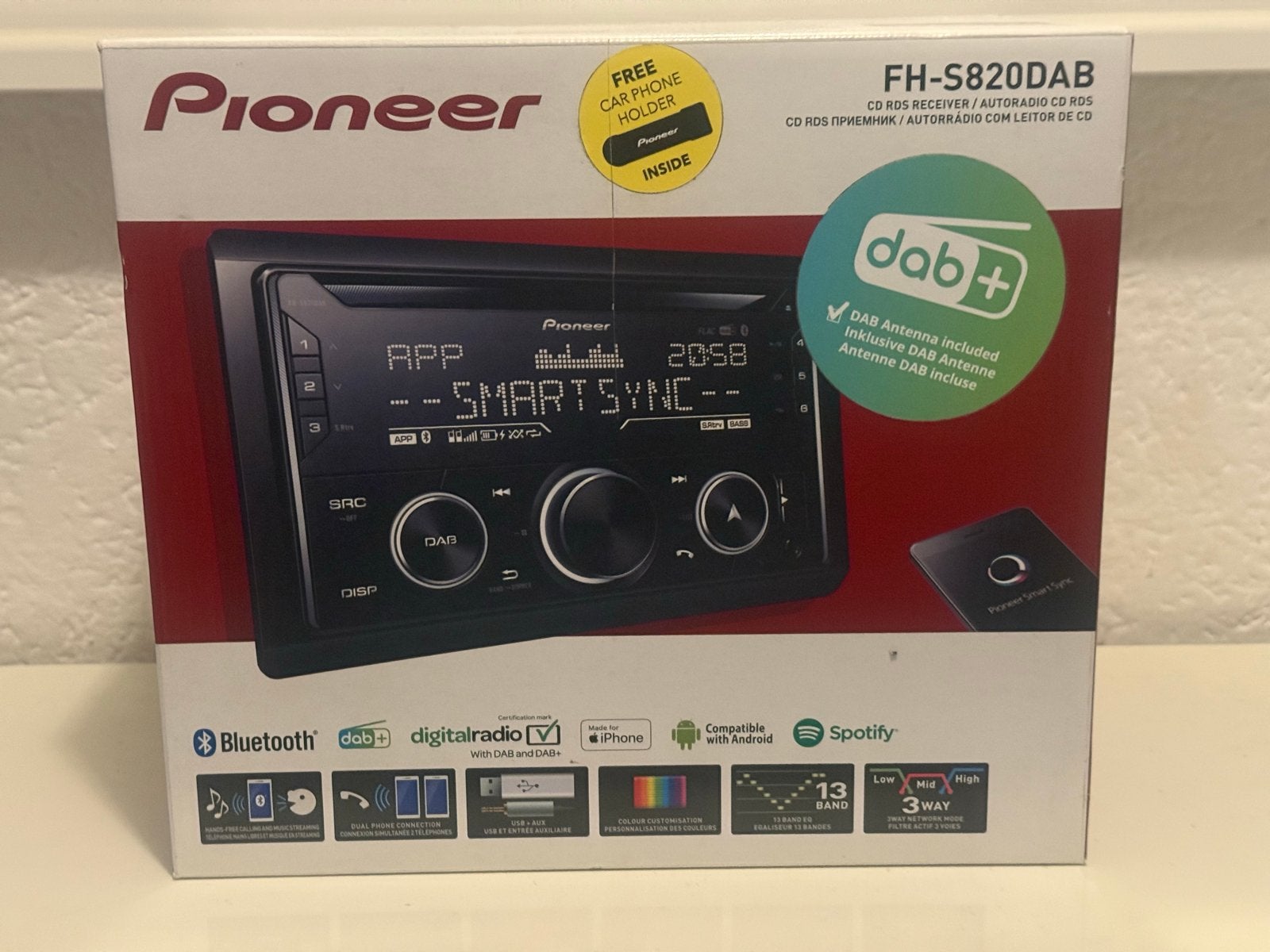 Pioneer FH-S820DAB Autoradio met Bluetooth en DAB+, Ophalen of Verzenden, Nieuw