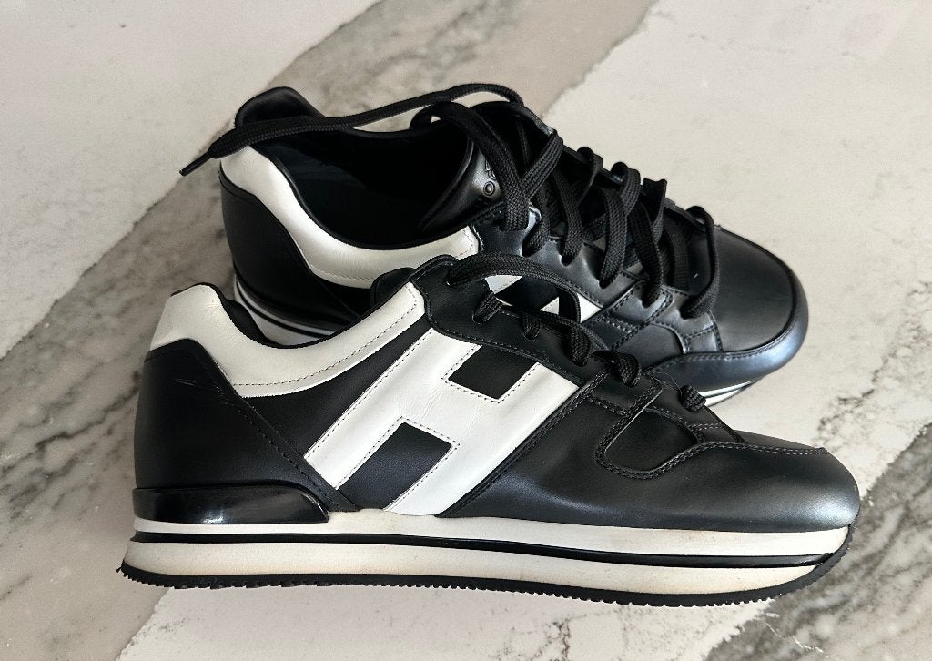Hogan sneakers leer zwart met wit, maat 40,5, Zwart, Ophalen of Verzenden, Sneakers of Gympen, Hogan