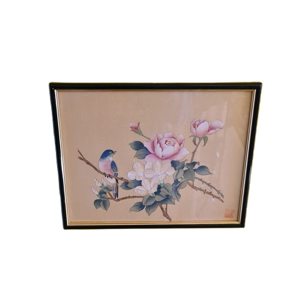 Chinese aquarel op zijde, midden 20e eeuw, Antiek en Kunst, Kunst | Niet-Westerse kunst, Gemerkt, Schilderij, 23 cm, China