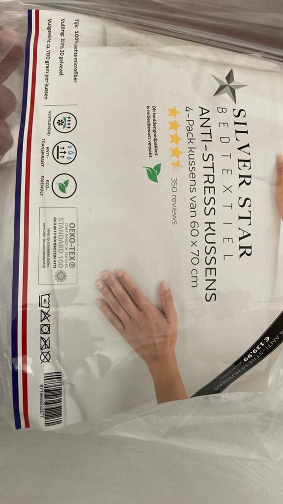 Anti-stress kussen nieuw 2 stuks beschikbaar, Ophalen, Overige maten, Wit, Nieuw