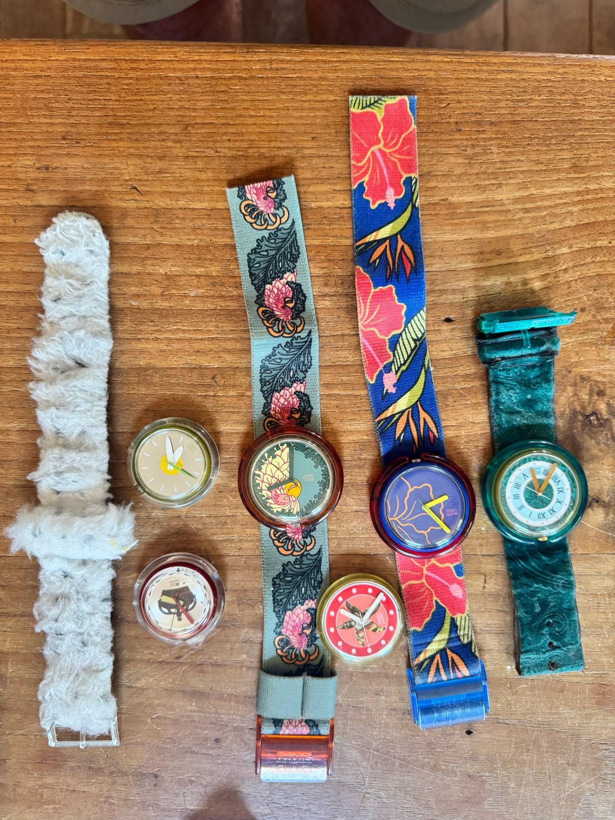 Vintage Swatch horloges en bandjes, Ophalen, Kunststof, Gebruikt, Polshorloge