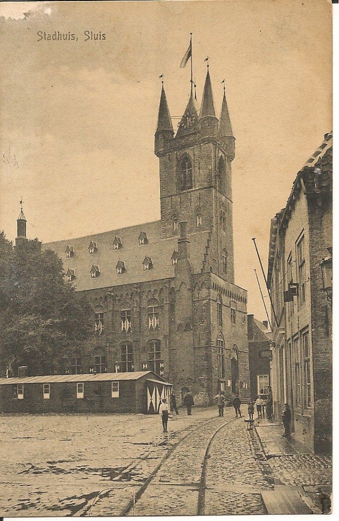 Stadhuis Sluis., Ophalen of Verzenden, Voor 1920, Gelopen, Zeeland