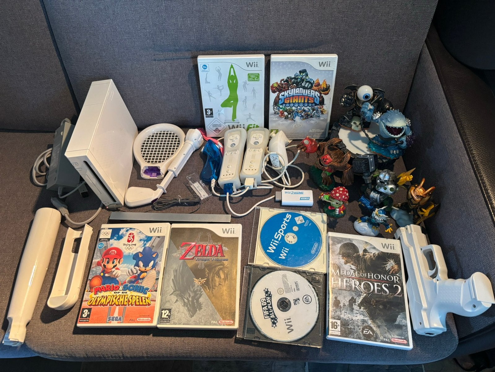 Zeer complete Nintendo Wii, Spelcomputers en Games, Ophalen of Verzenden, Zo goed als nieuw, Met 2 controllers