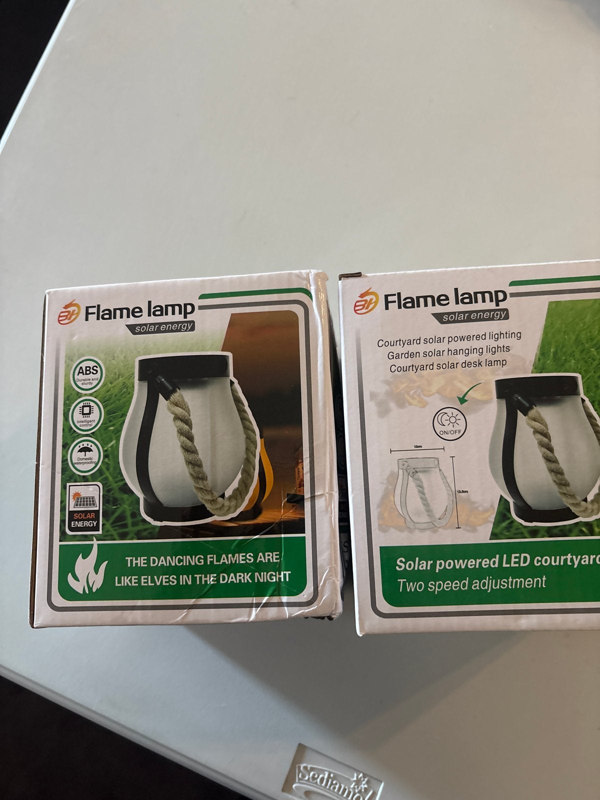 2x Solar Flame Lamp - Sfeervolle LED Tuinverlichting, Zonne-energie, Minder dan 50 watt, Overige typen, Nieuw