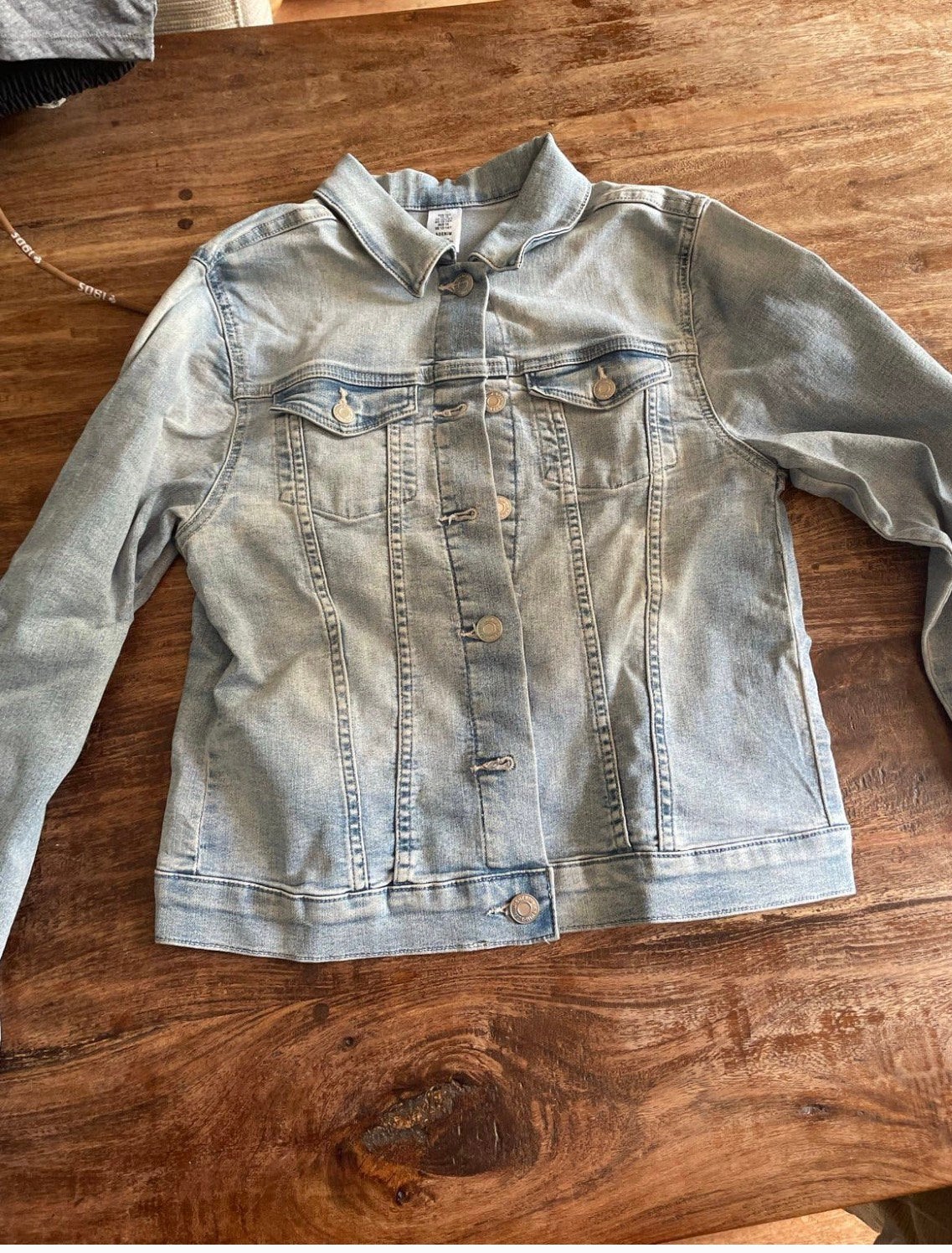 H&M stretch spijkerjasje maat 164, Ophalen of Verzenden, Zo goed als nieuw, Meisje, Jas