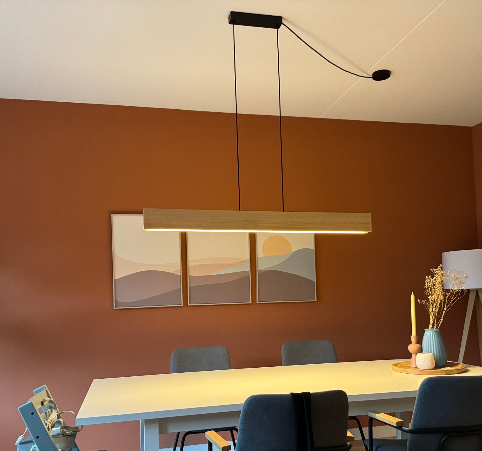Eglo hanglamp Anchorena hout, Ophalen, Zo goed als nieuw, Hout, Modern/Scandinavisch/Industrieel