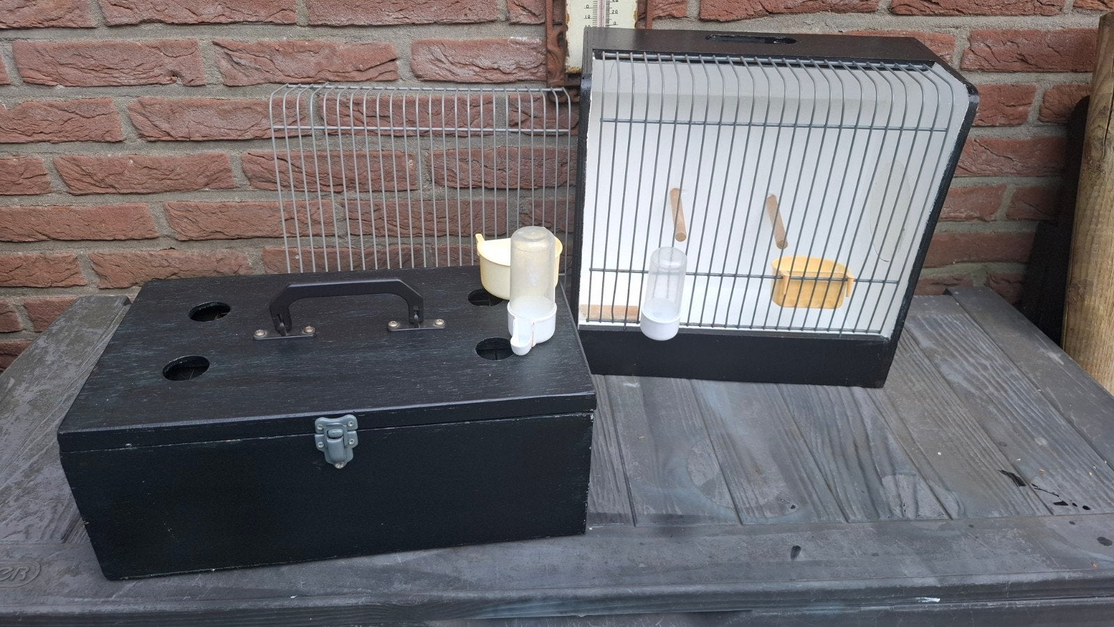 Complete set voor vogelhobby: TT-kooi en transportkist, Dieren en Toebehoren, Ophalen of Verzenden, Metaal, Vogelkooi