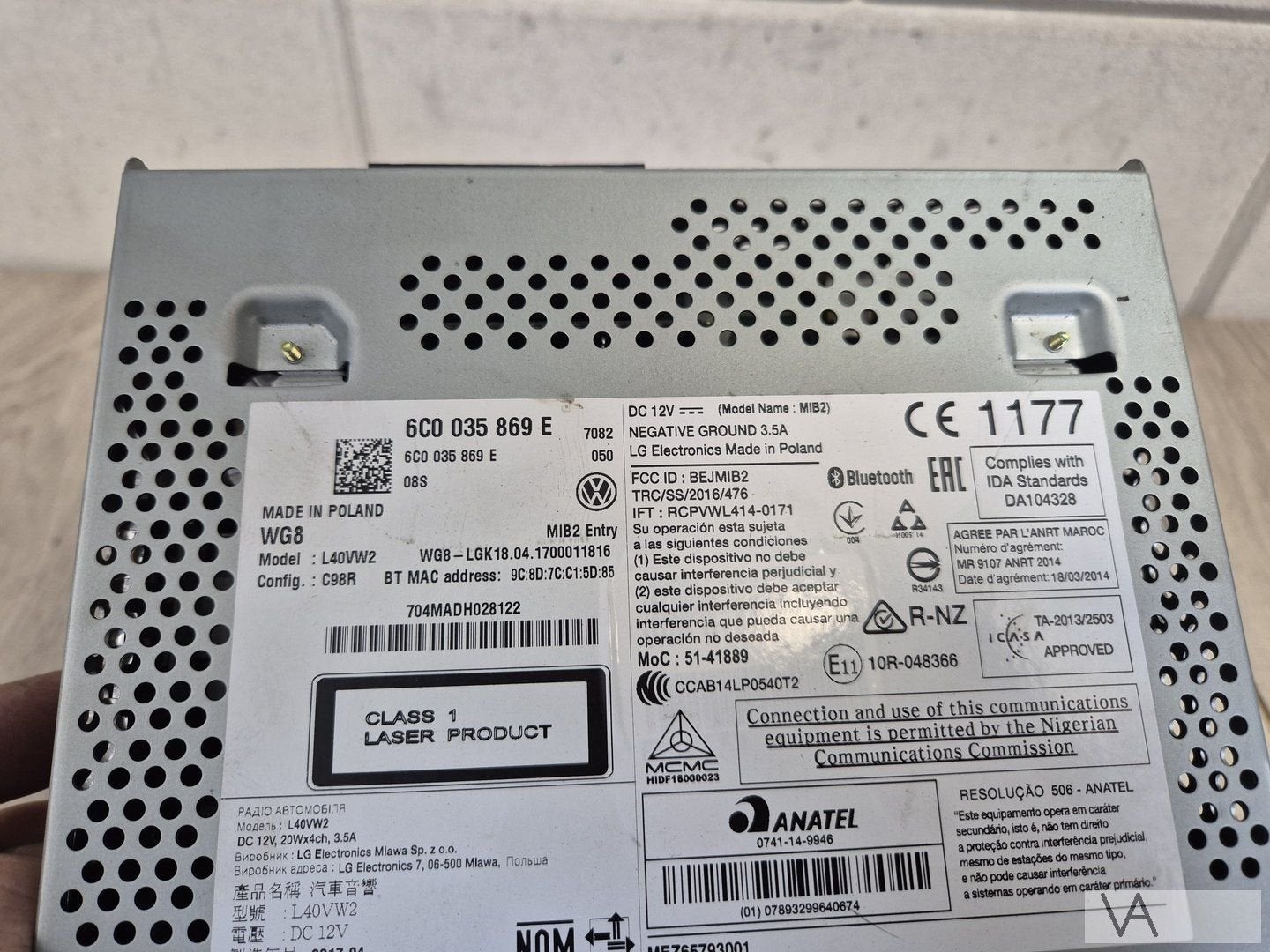 VW Polo 6C 2014 - 2018 radio met scherm 6c0035869E €150, Gebruikt, -, Volkswagen, -
