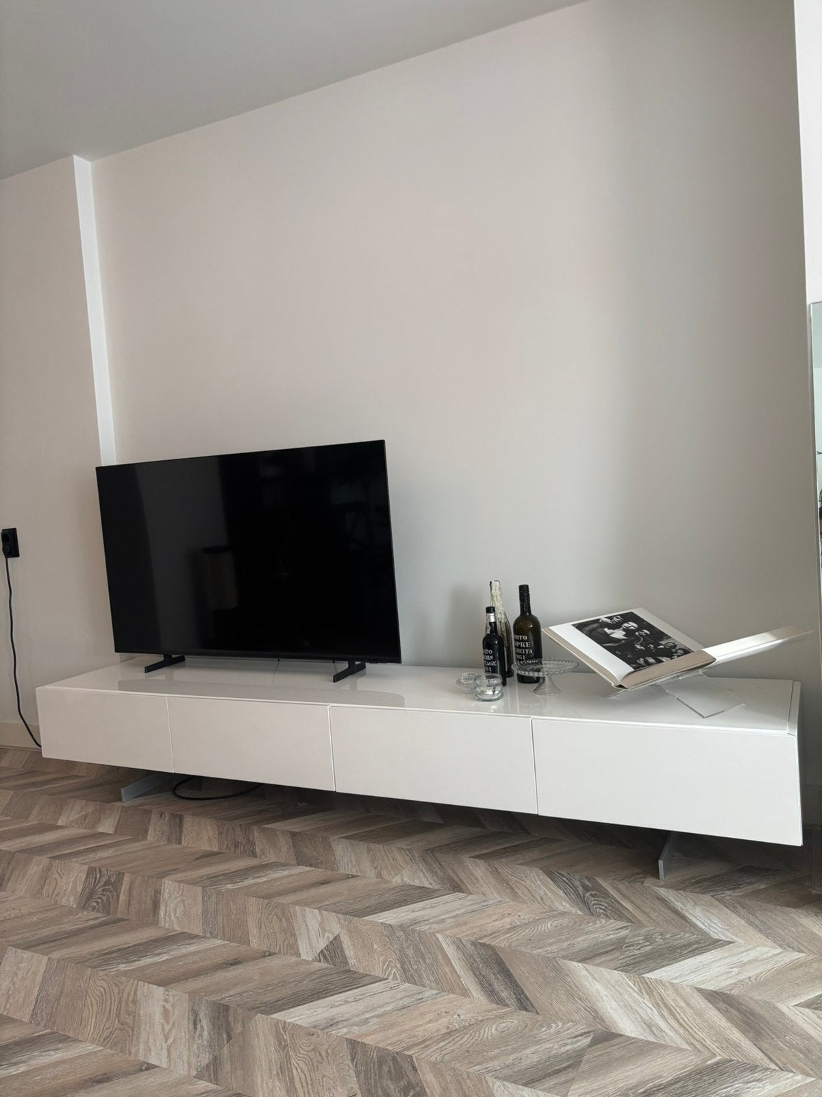 Luxe design tv-meubel – Zen Lifestyle – hoogglans wit, Ophalen of Verzenden, Zo goed als nieuw, 200 cm of meer, Minder dan 100 cm