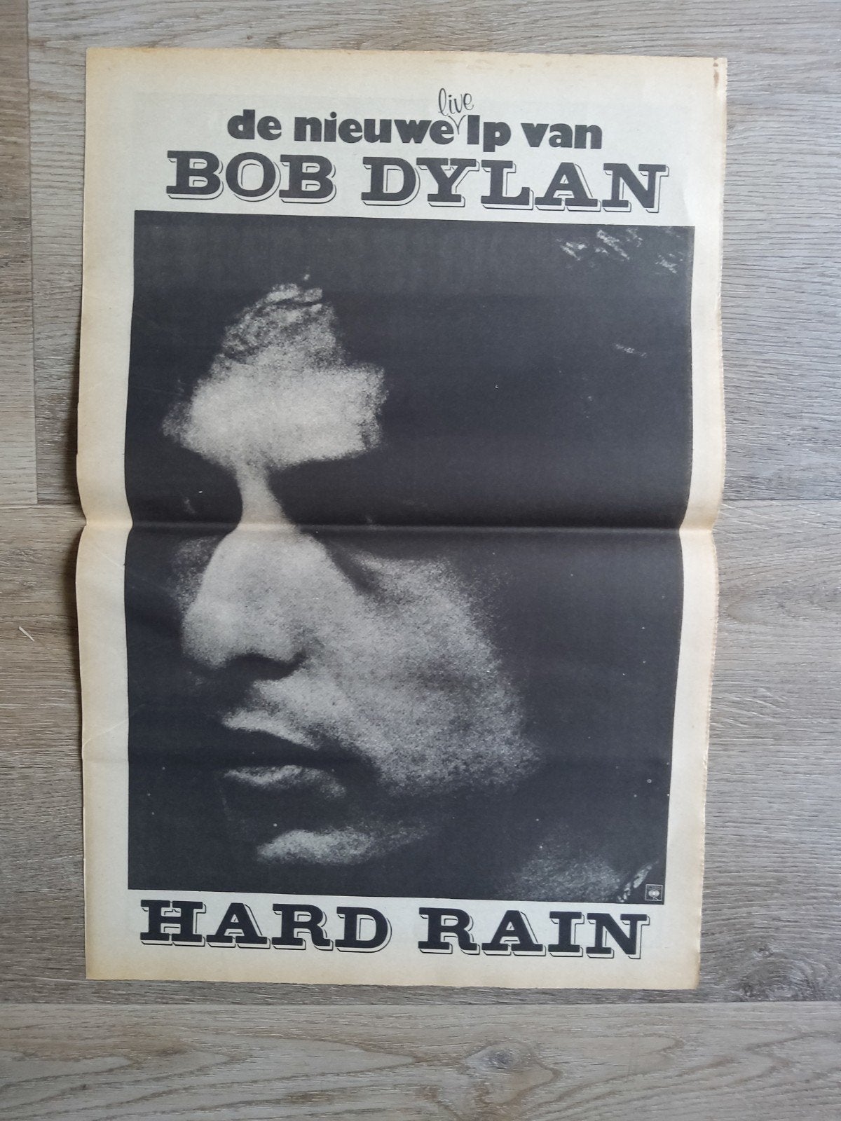 Bob Dylan:  Promo Hard rain     a3 formaat, Ophalen of Verzenden, Zo goed als nieuw, Poster, Artwork of Schilderij