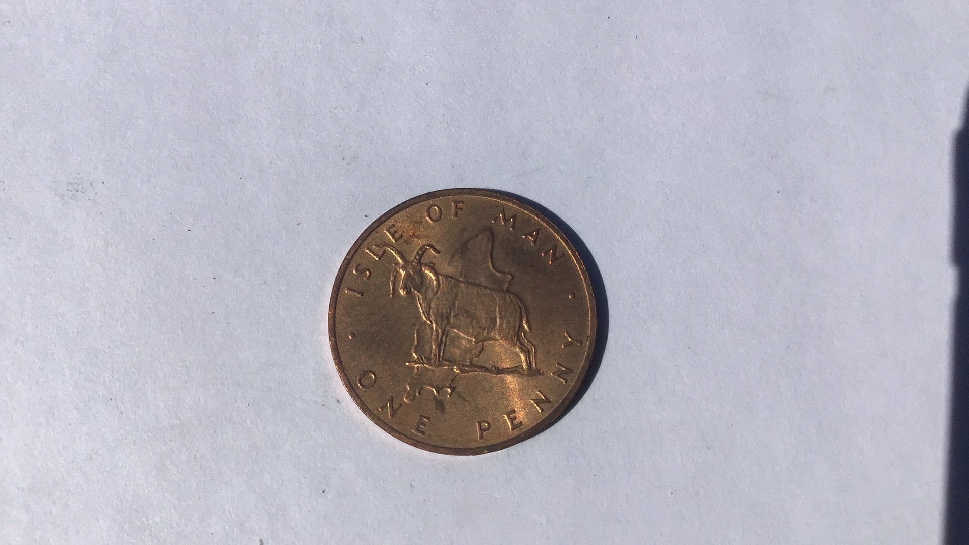 Isle of Man 1 penny 1976., Ophalen of Verzenden, Overige landen