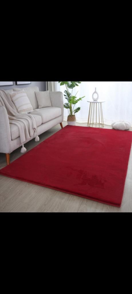 Vloerkleed Pouffy 120x170 rood superzacht nieuw!, 100 tot 150 cm, Nieuw, Ophalen of Verzenden, Super zacht kwaliteit comfortabel warm