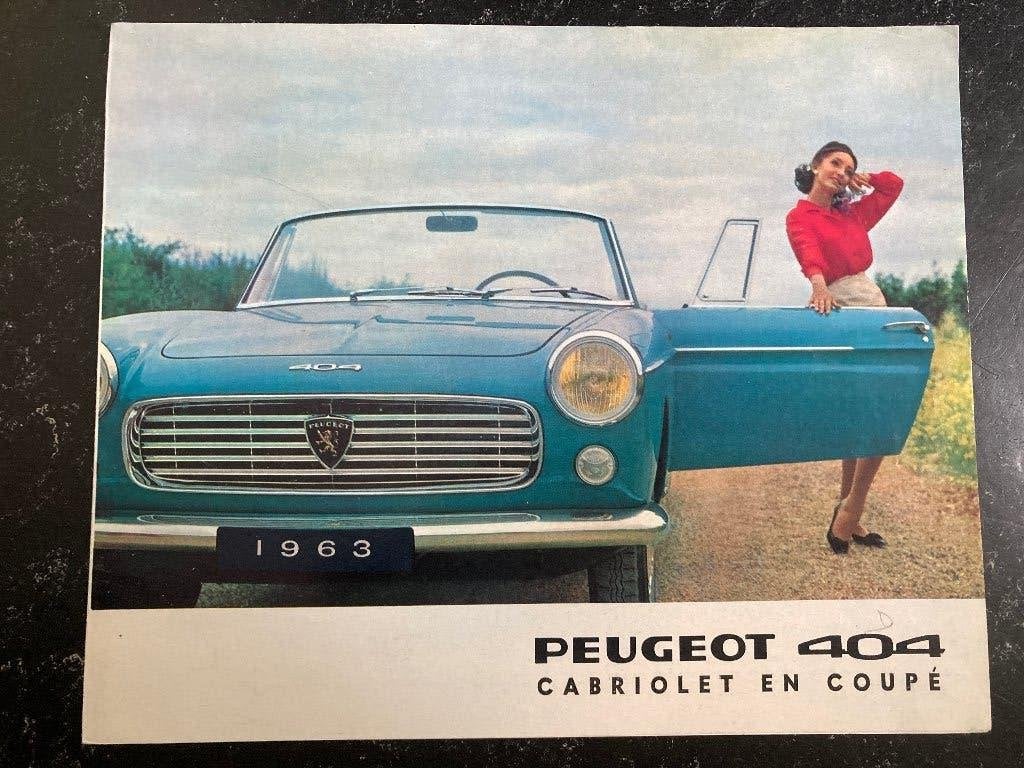 1963 Peugeot 404 cabriolet coupe brochure Pininfarina, Ophalen, Gelezen, Peugeot