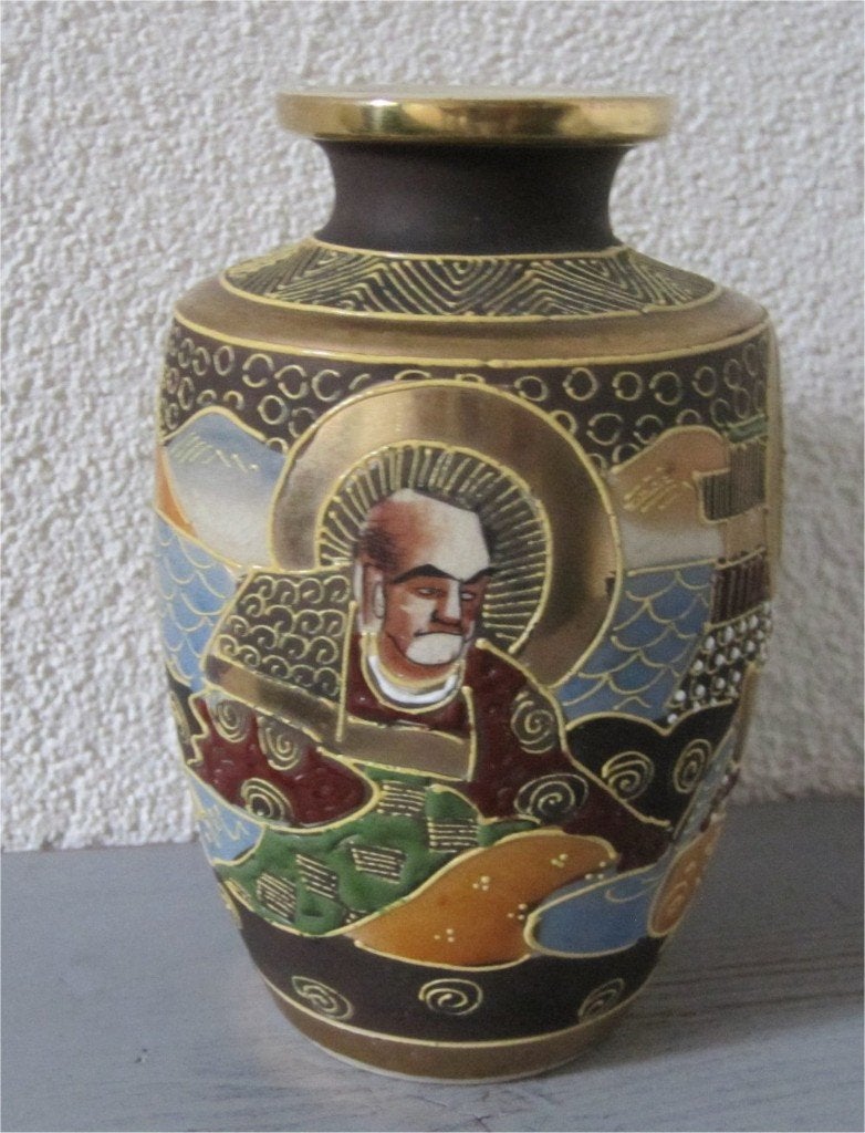 Antiek vaasje met 'gouden' randjes, Ophalen of Verzenden