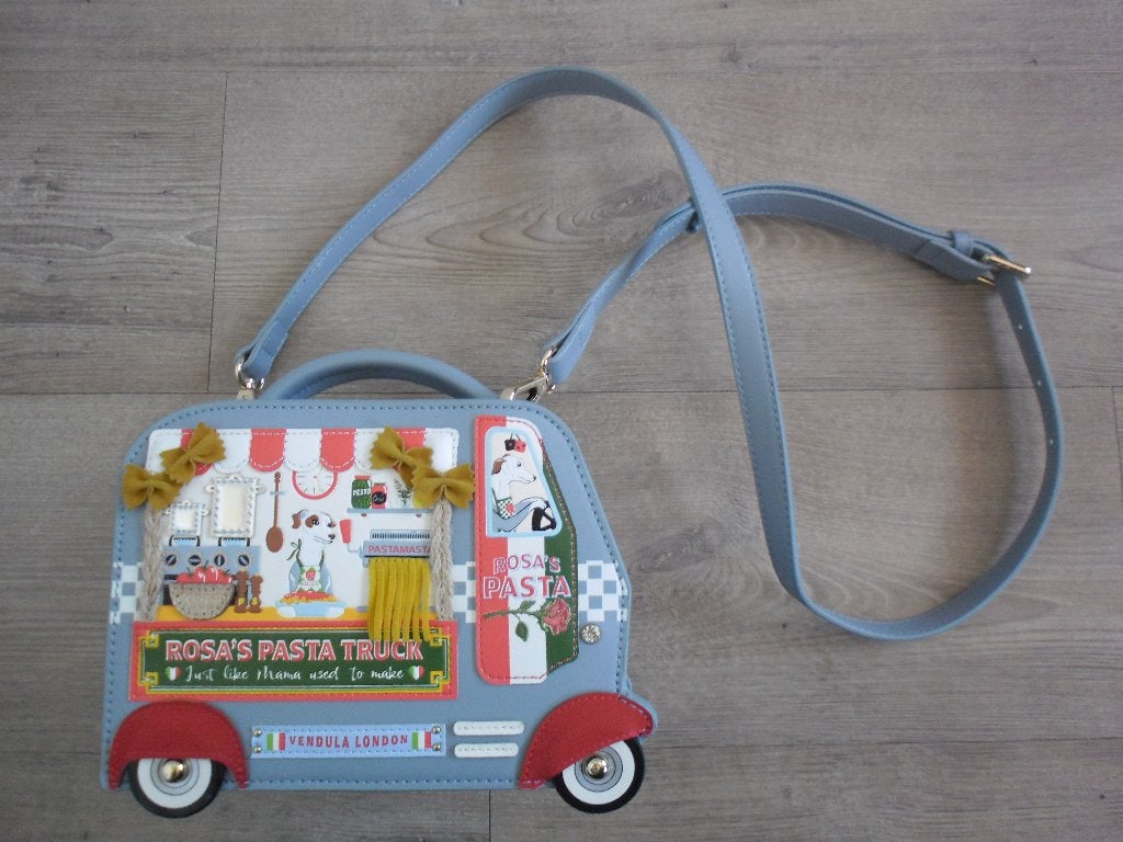 Handtas Vendula London | Rosa's Pasta Truck Grab Bag, Verzenden, Zo goed als nieuw, Grijs, Handtas