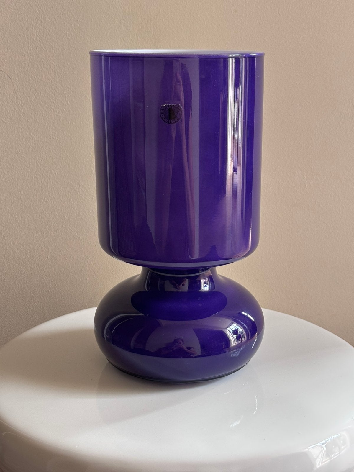 Vintage IKEA Lykta lamp, paars glas retro tafellamp, Huis en Inrichting, 25 cm, Met schakelaar, Ophalen of Verzenden, IKEA