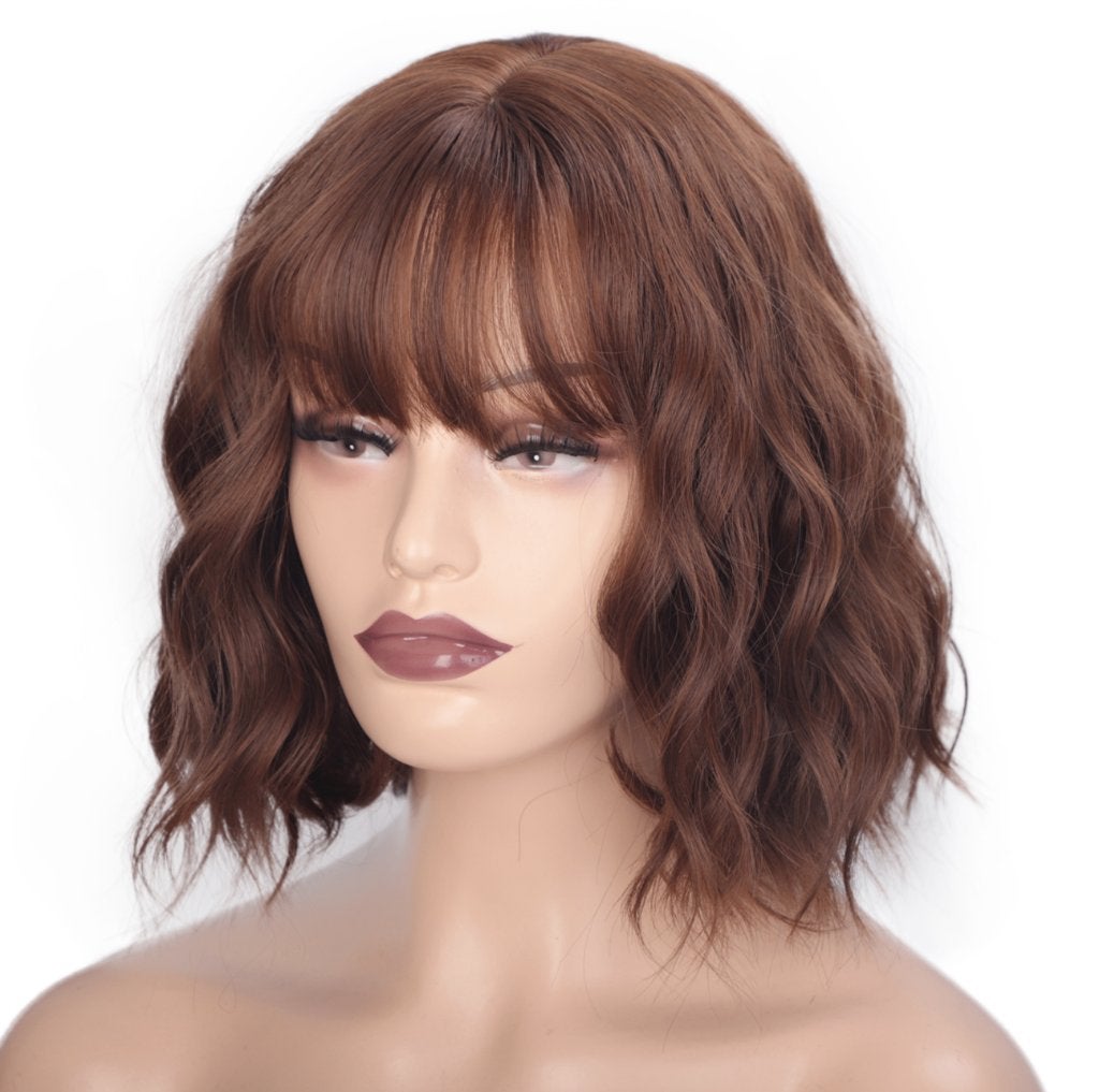 Bruine Korte Golvende Pruik Met Bob Bruin Haar Haren Dames, Sieraden, Tassen en Uiterlijk, Uiterlijk | Haarverzorging, Nieuw, Pruik of Haarverlenging