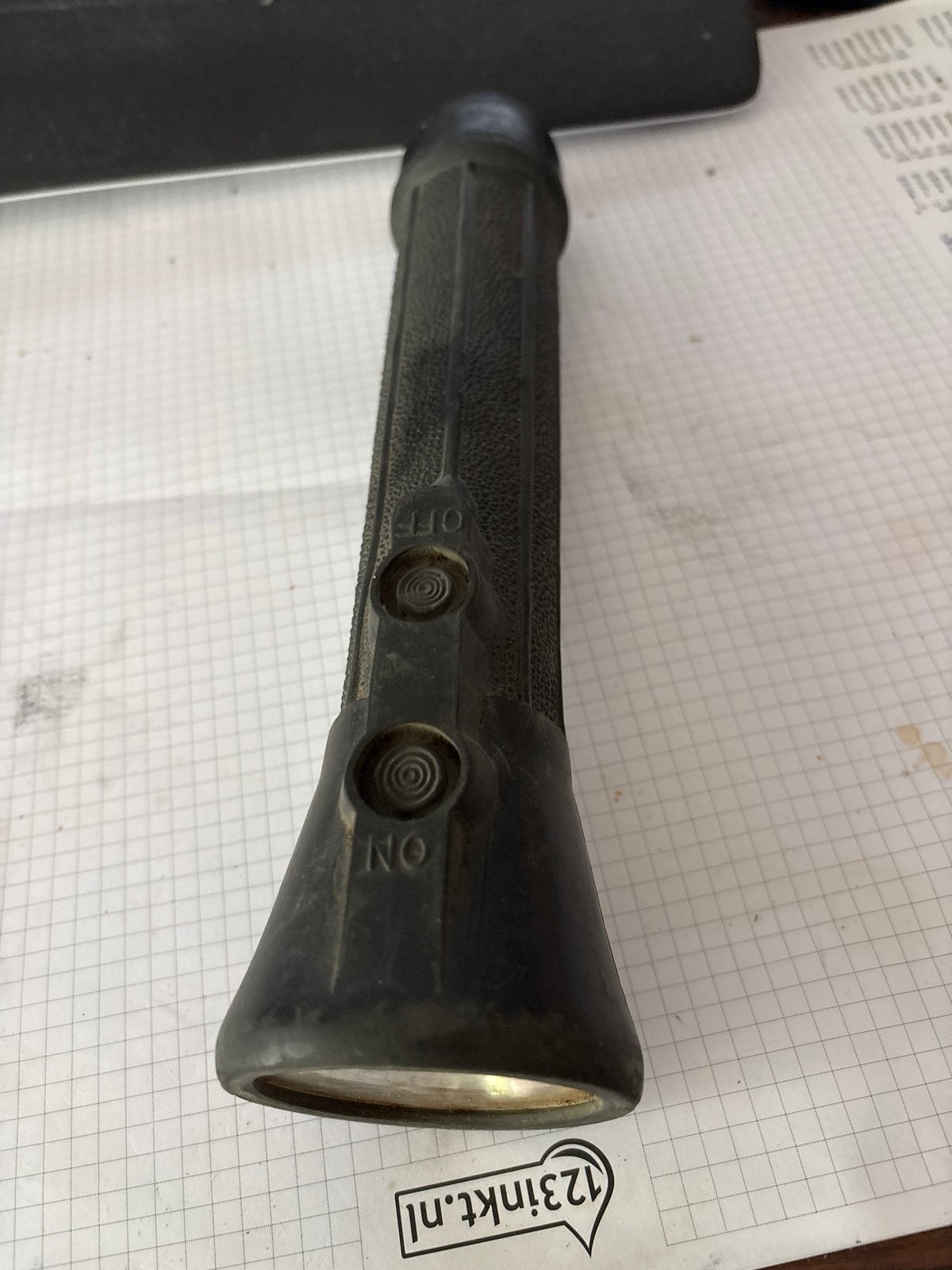 Vintage Kimberlite Hongkong zaklamp - 25 cm waterdicht, Caravans en Kamperen, Zaklampen, Gebruikt, Ophalen of Verzenden