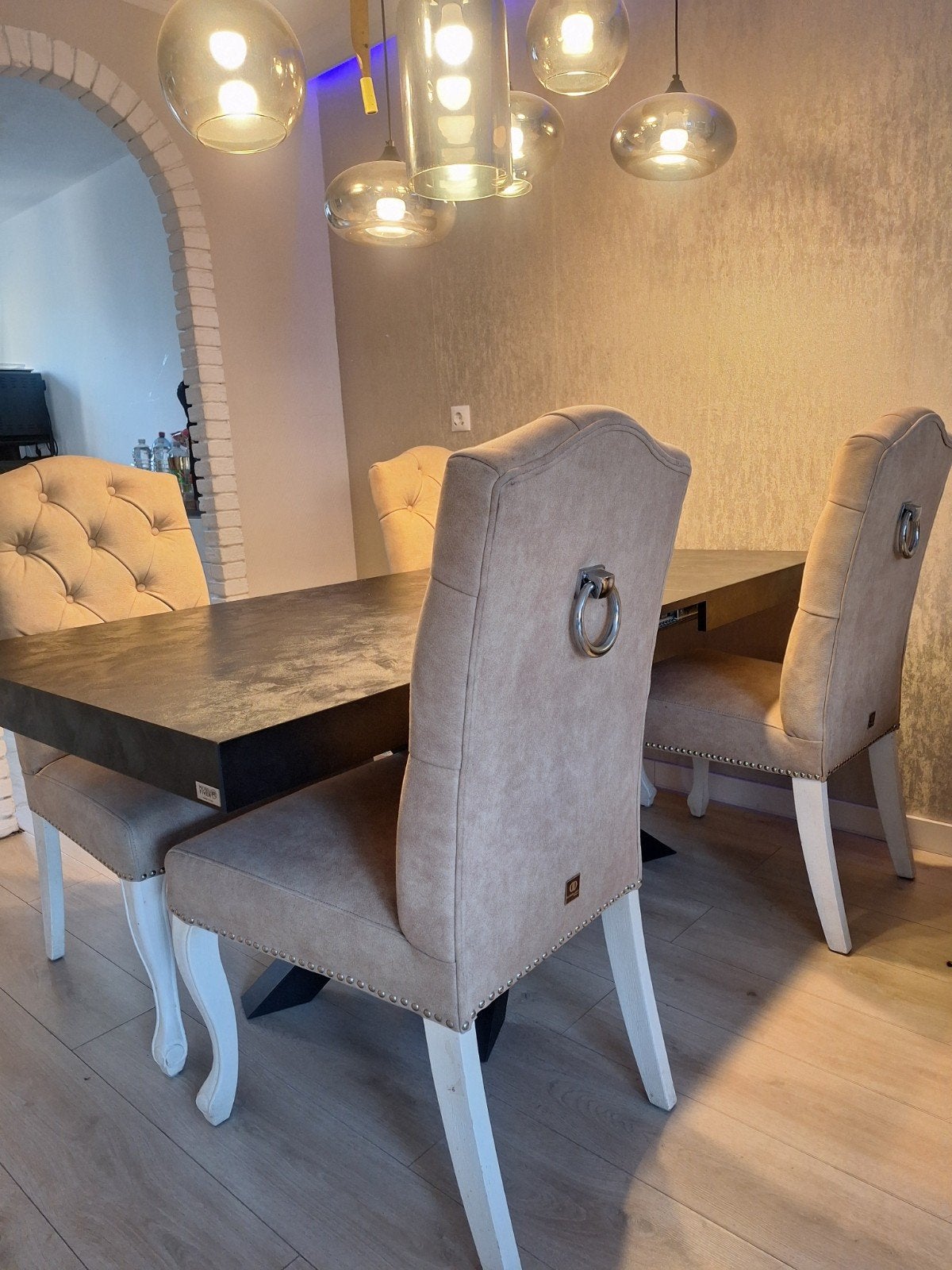 4 eetkamerstoelen dubbelman design, Ophalen, Gebruikt