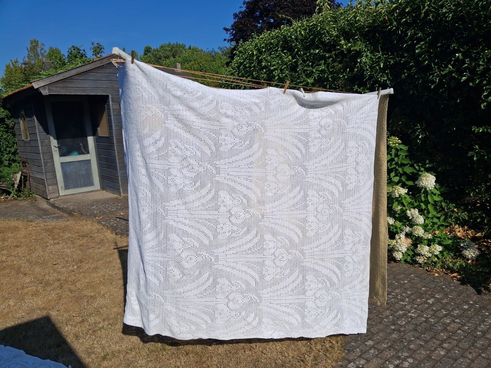 oma's nostalgische / vintage gehaakte witte sprei, Ophalen
