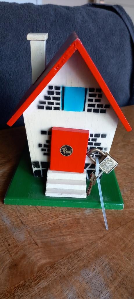 Vintage houten spaarpotje, Ophalen of Verzenden