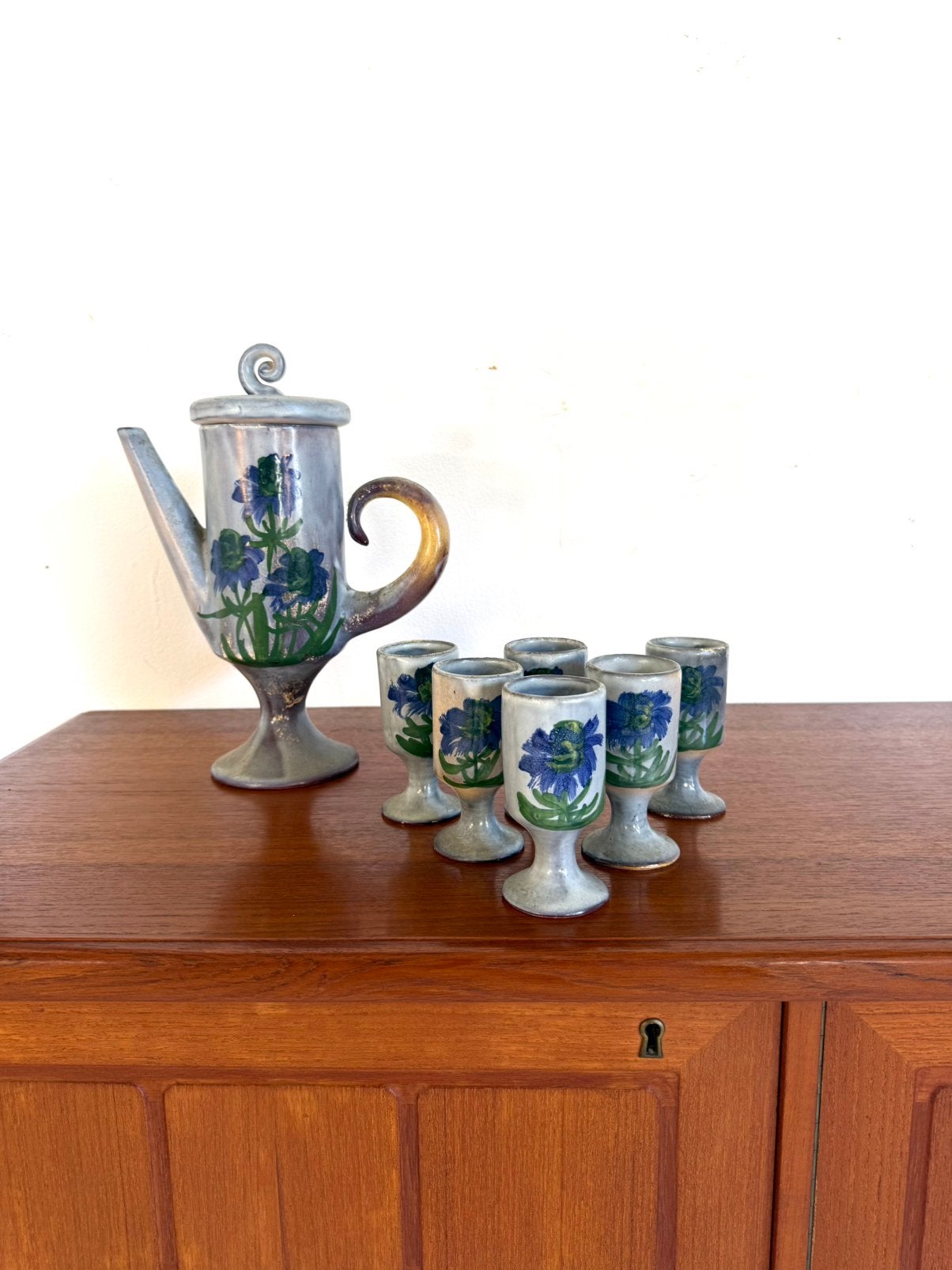 Vintage Vallauris thee servies ‘60, Antiek en Kunst, Antiek | Servies los, Ophalen of Verzenden