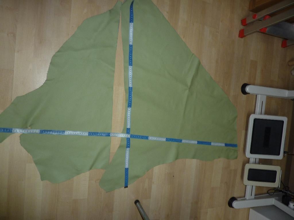 Lichtgroen soepel echt leer rundleer, Verzenden, Leer of Kunstleer, Nieuw, 30 tot 120 cm