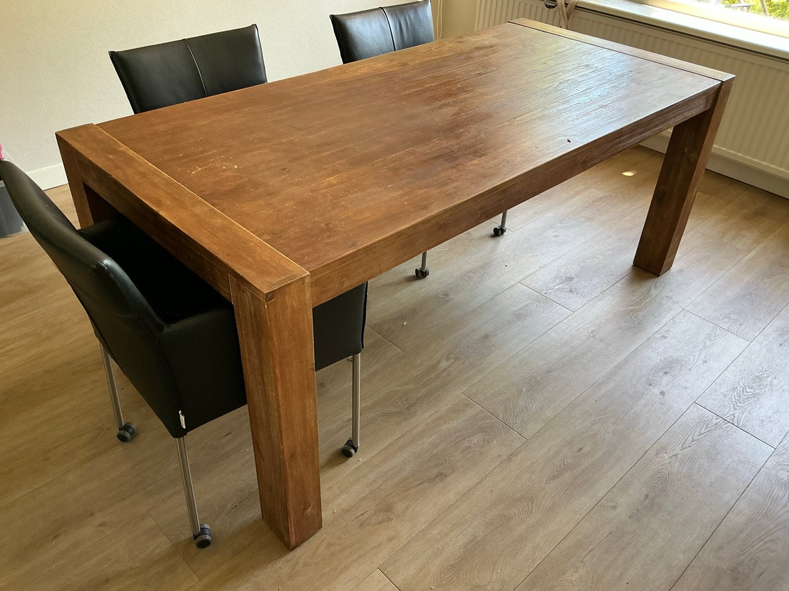 Uitschuifbare eettafel voor 6 tot 10 personen, Huis en Inrichting, Tafels | Eettafels, Ophalen, Gebruikt, 100 tot 150 cm, 200 cm of meer