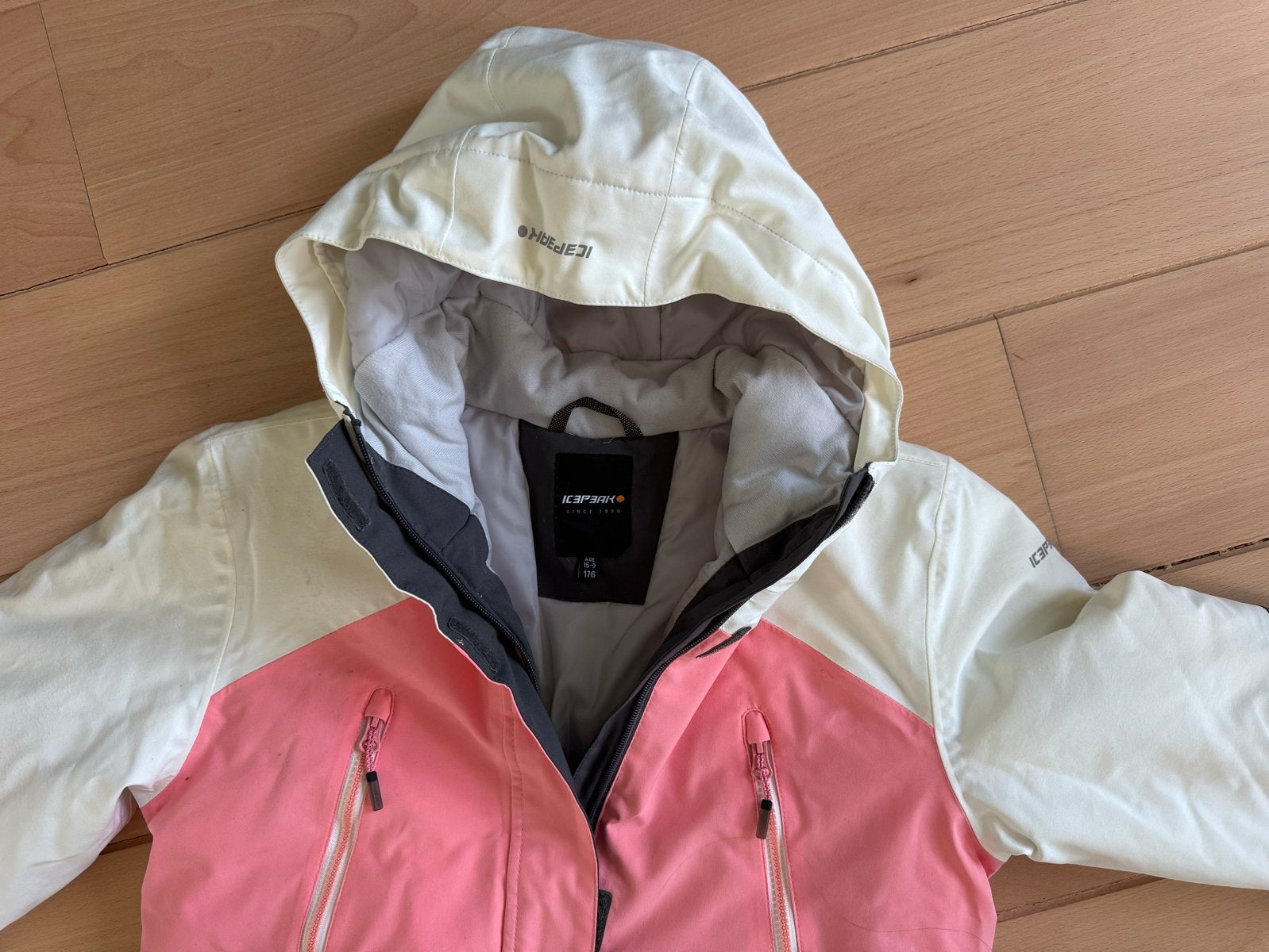 Icepeak ski-jas voor meisjes maat 176 roze/wit/donker grijs, Ophalen of Verzenden, Zo goed als nieuw, Maat 36 (S), Jack
