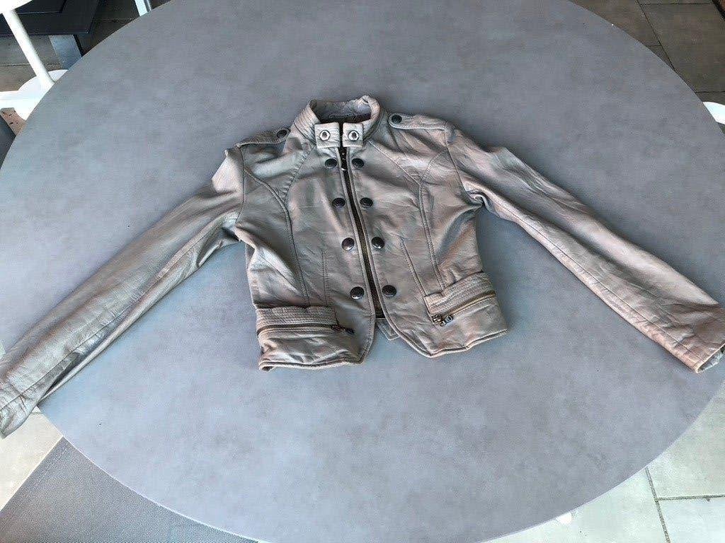 Taupe leren McGregor jasje, maat 38, Kleding | Dames, Maat 38/40 (M), McGregor, Bruin, Verzenden