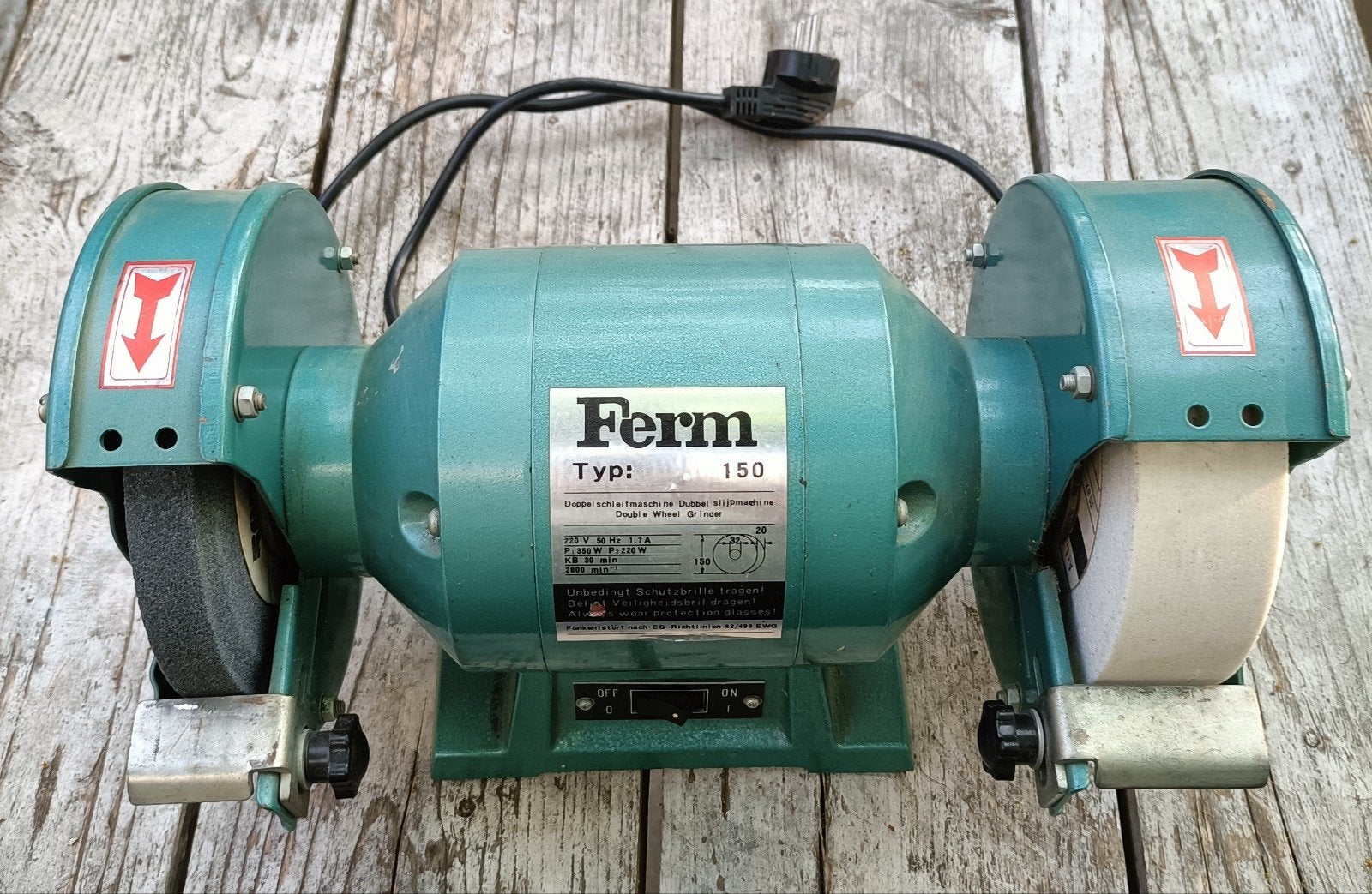 Ferm Type 150 Dubbele Slijpmachine - Werkbankslijper, Ophalen of Verzenden