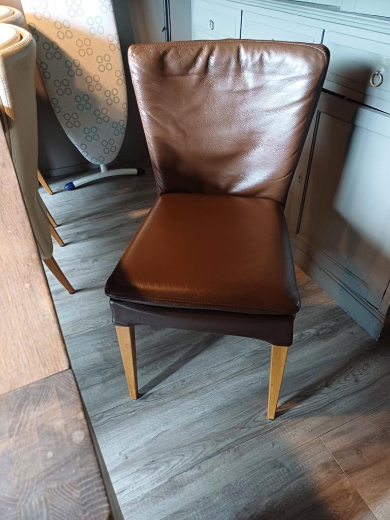 4 Eetkamerstoelen voor €40 !, Ophalen of Verzenden, Gebruikt, Bruin, Vier