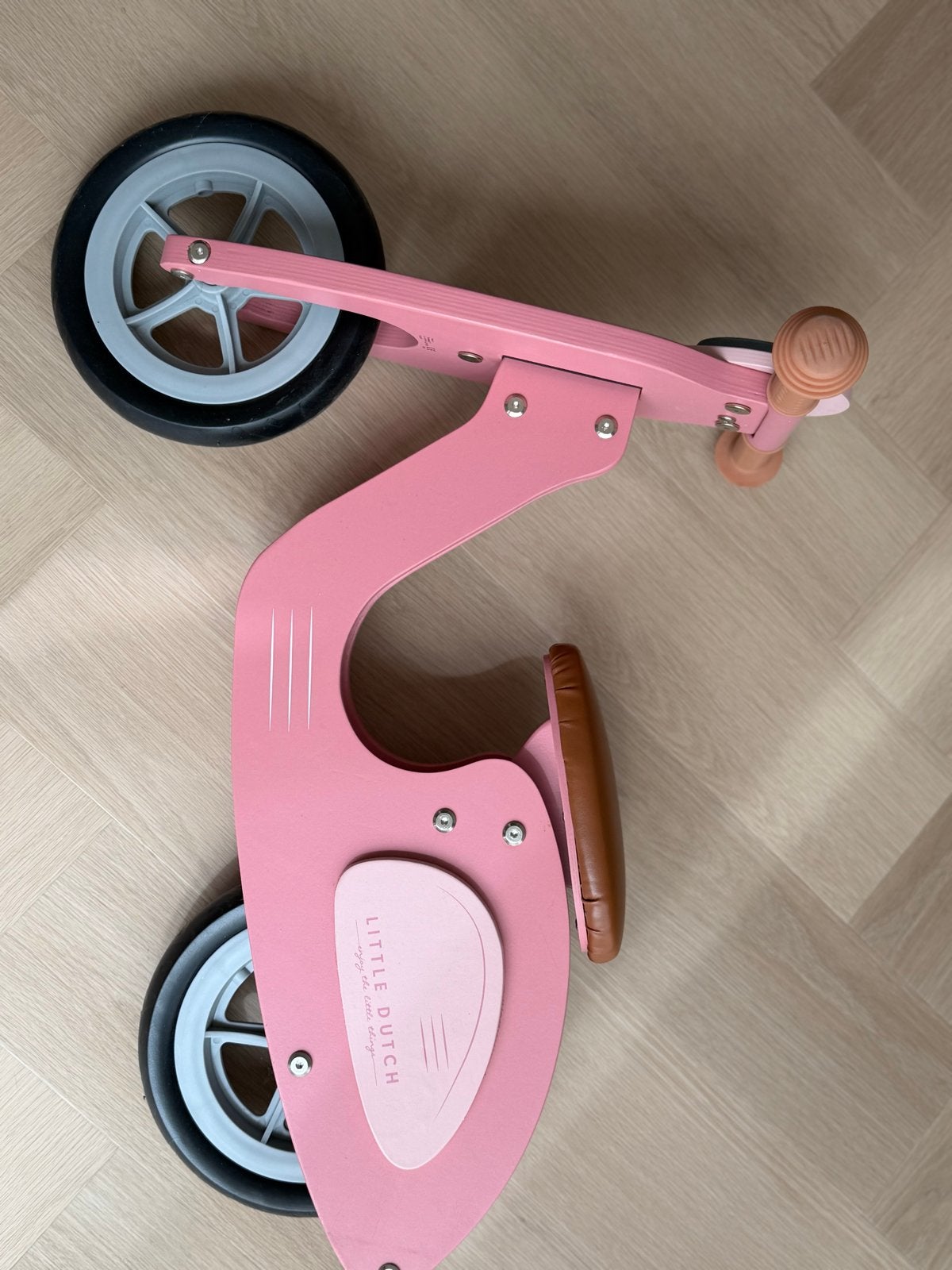 Little Dutch Houten Loopscooter - Roze, Ophalen, Zo goed als nieuw, Loopfiets