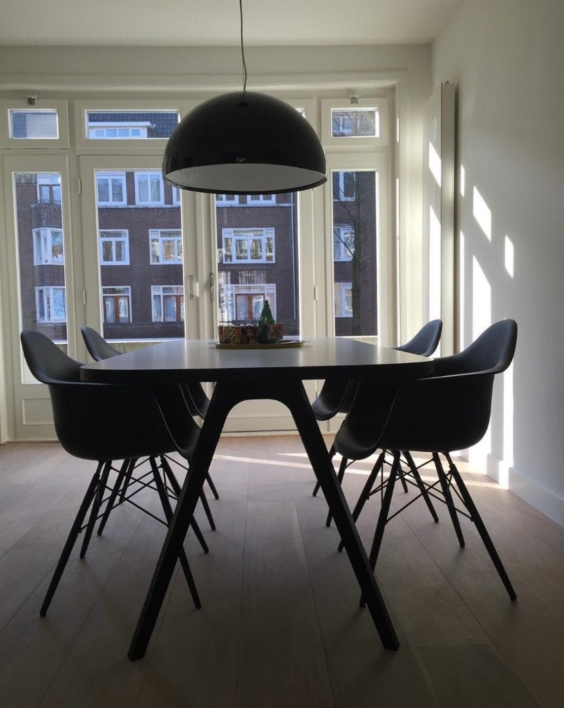 Eettafel WOGG 200 x 90 x 74 in wit/zwart, Ophalen, 200 cm of meer, Scandinavisch, 50 tot 100 cm