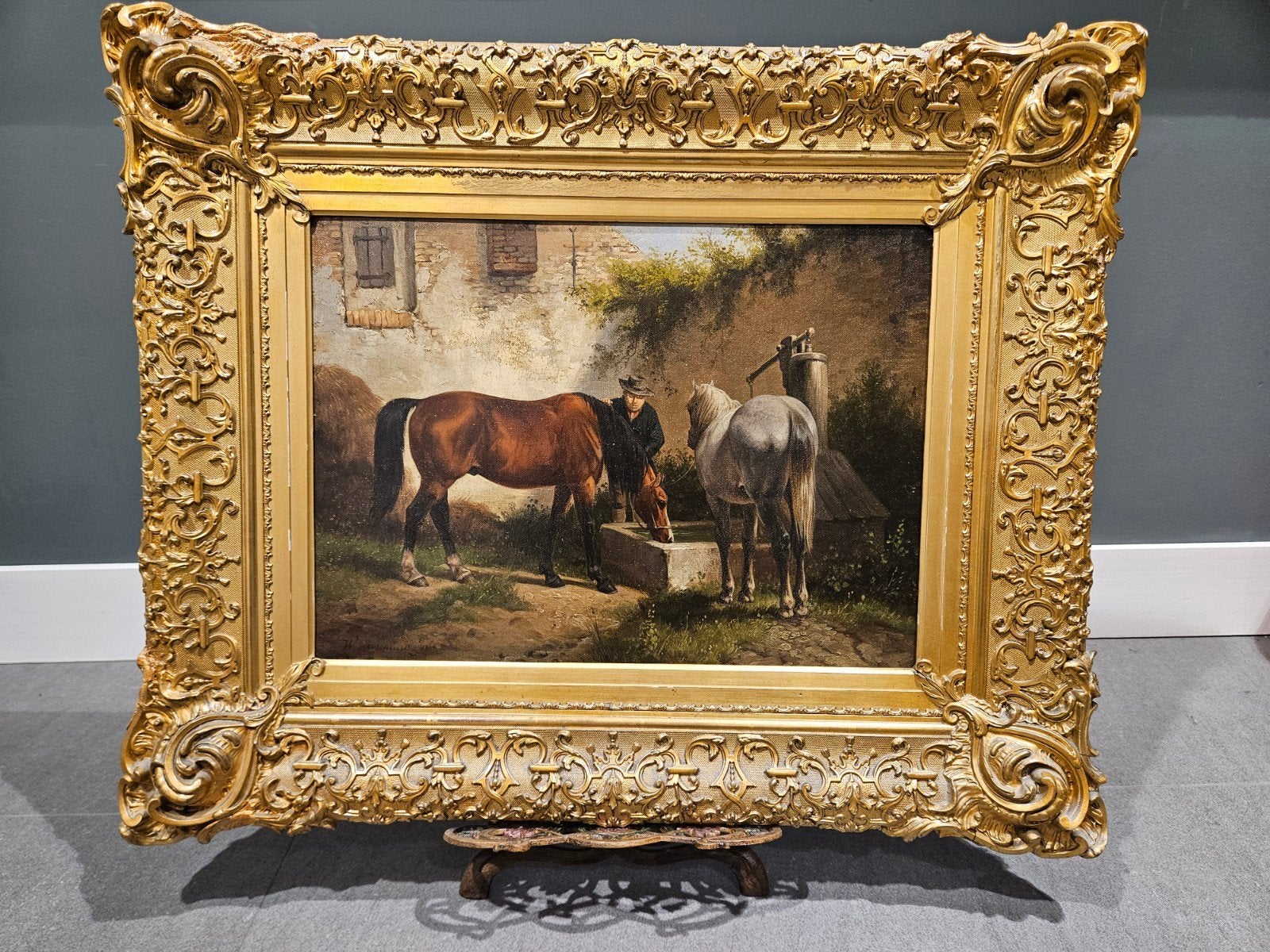 Schilderij Wouter Verschuur II(1841-1939)echtgouden lijst, Ophalen, Bijzondere lijst, Olieverf