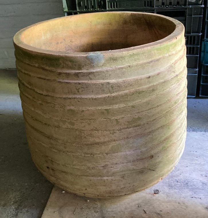 Grote terracotta bloempot, rond, voor tuin of balkon, Tuin en Terras, Bloempotten, Gebruikt, Balkon, 40 cm of meer, Rond