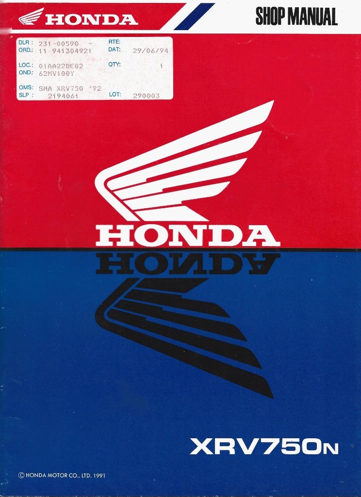 Honda XRV750 n Addendum shop manual (7966z) Africa Twin, Verzenden, Honda