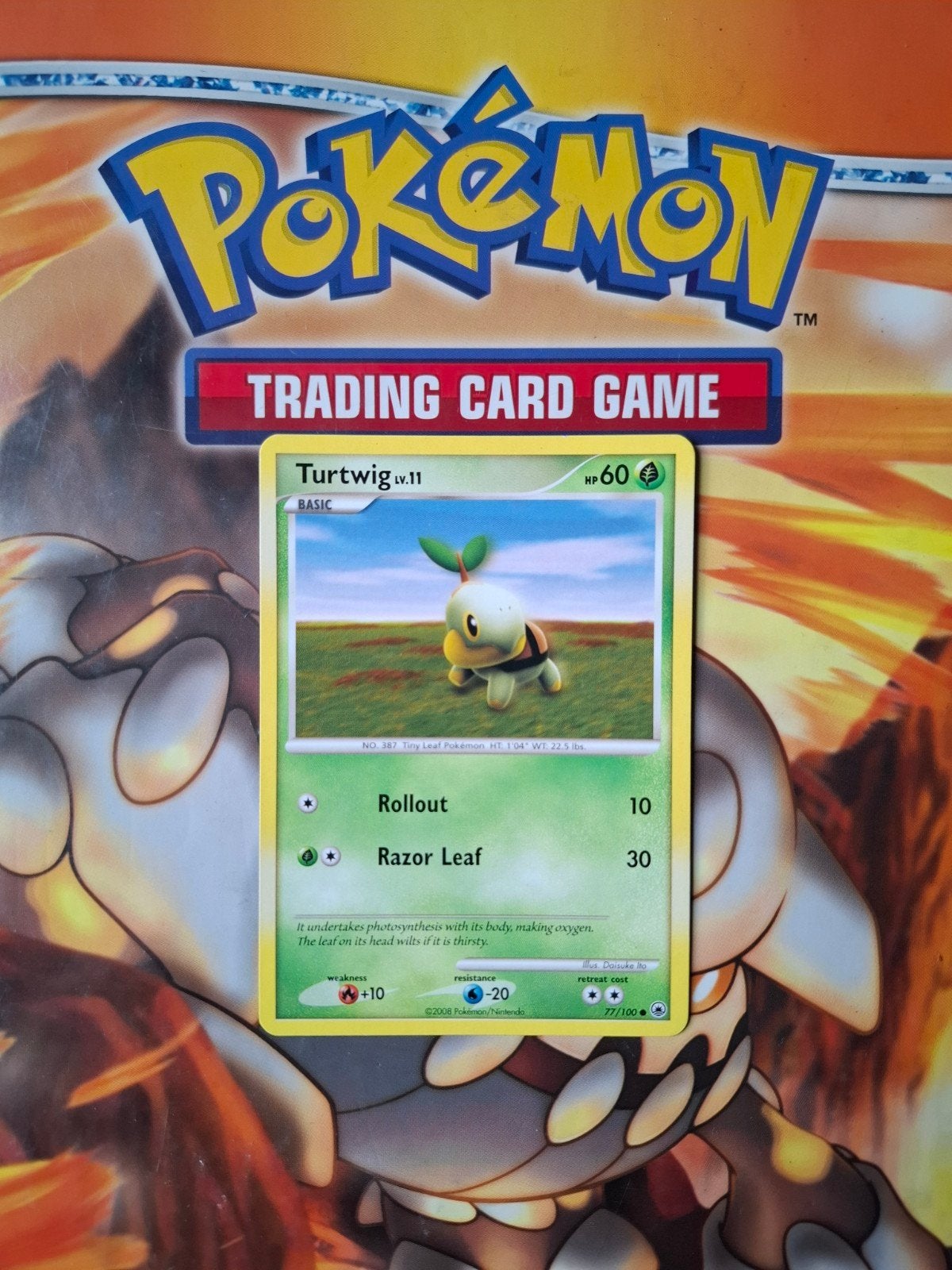 Turtwig 77/100 Diamond&Pearl Majestic Dawn pokemon kaart, Ophalen of Verzenden, Gebruikt, Losse kaart