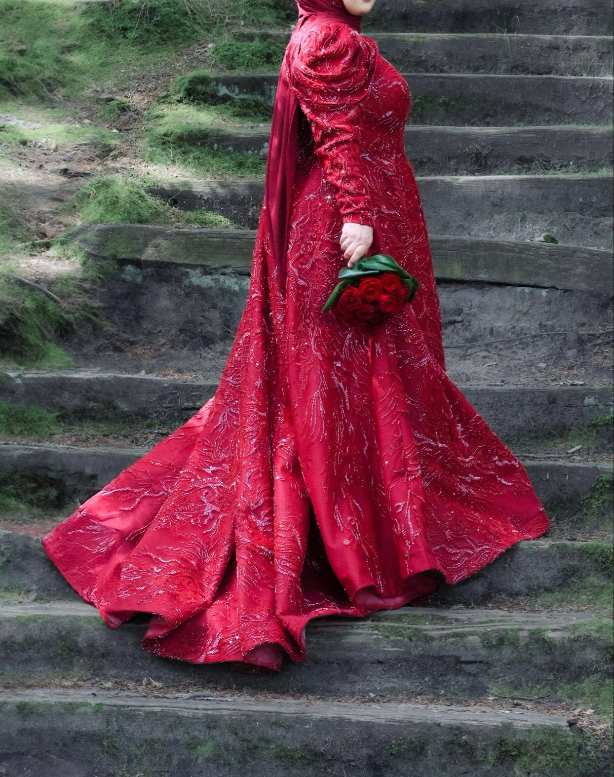 Dress by Aura Custom Design avondjurk Bordeaux Rood, Ophalen of Verzenden, Zo goed als nieuw, Rood, Galajurk