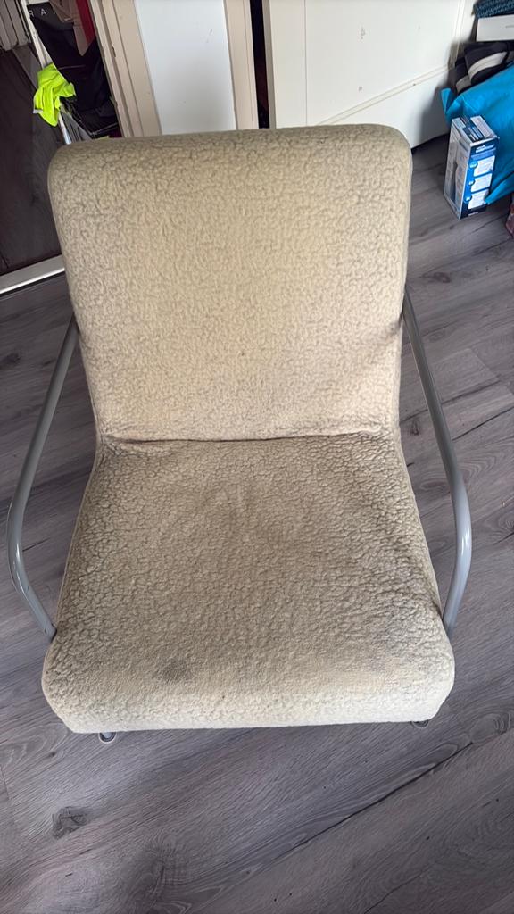 Vintage design fauteuil IKEA – teddy bouclé, Huis en Inrichting, Fauteuils, Ophalen, Gebruikt, 75 tot 100 cm, Minder dan 50 cm