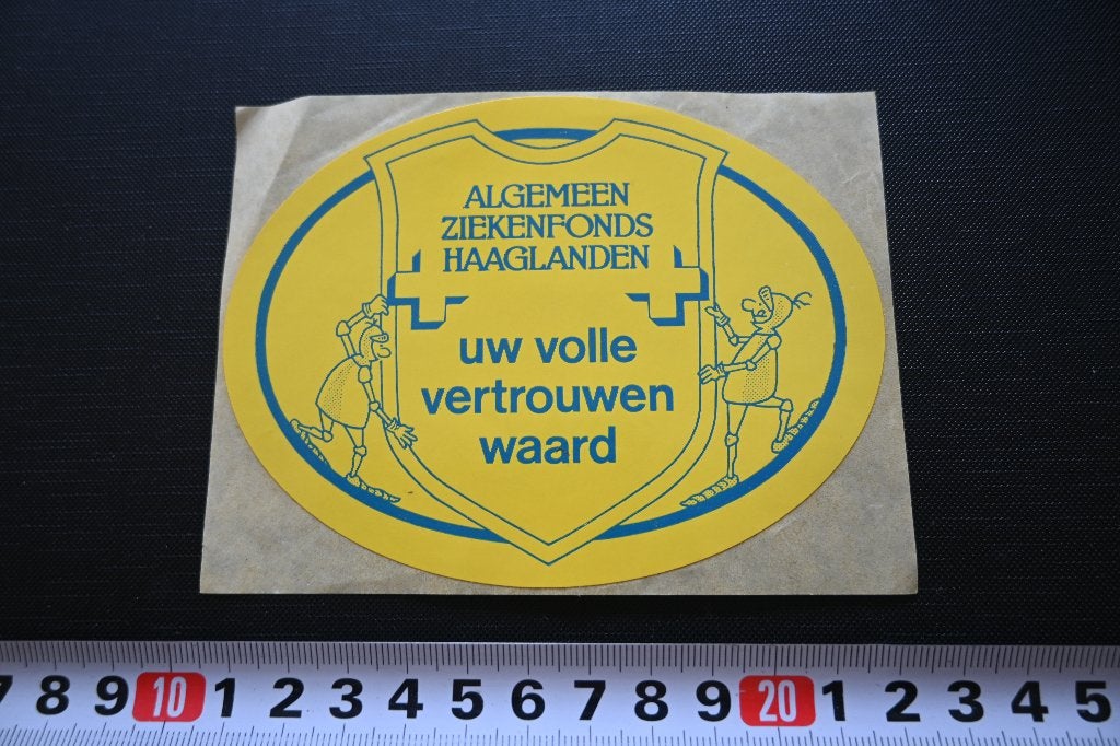 sticker algemeen ziekenfonds haaglanden uw vertrouwen waard, Verzamelen, Ophalen, Zo goed als nieuw