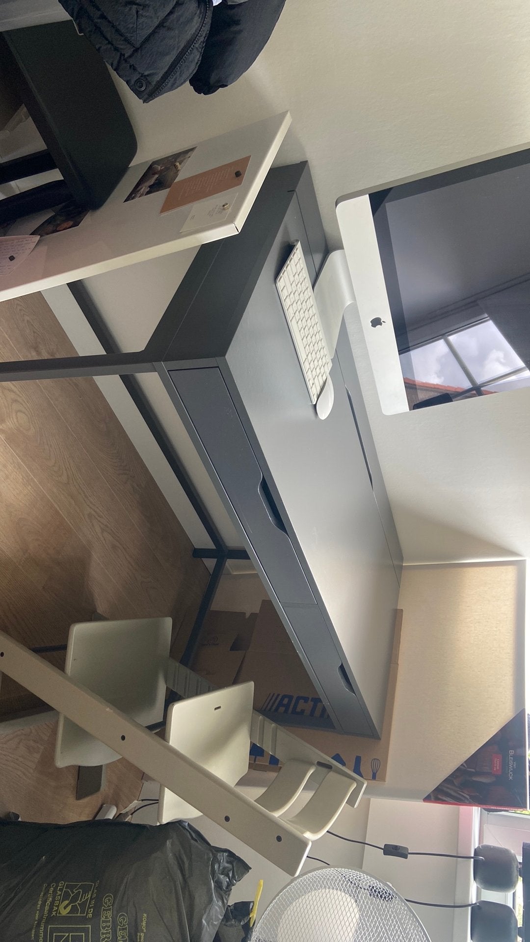 Ikea alex bureau 132breed, Ophalen, Grijs