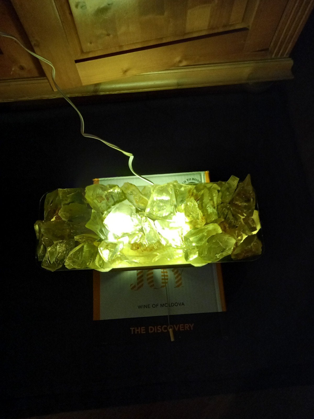 Vintage kristalglaslamp met blank kristalglasstukken, Cosack, Ophalen of Verzenden, Gebruikt, Met schakelaar, Glas