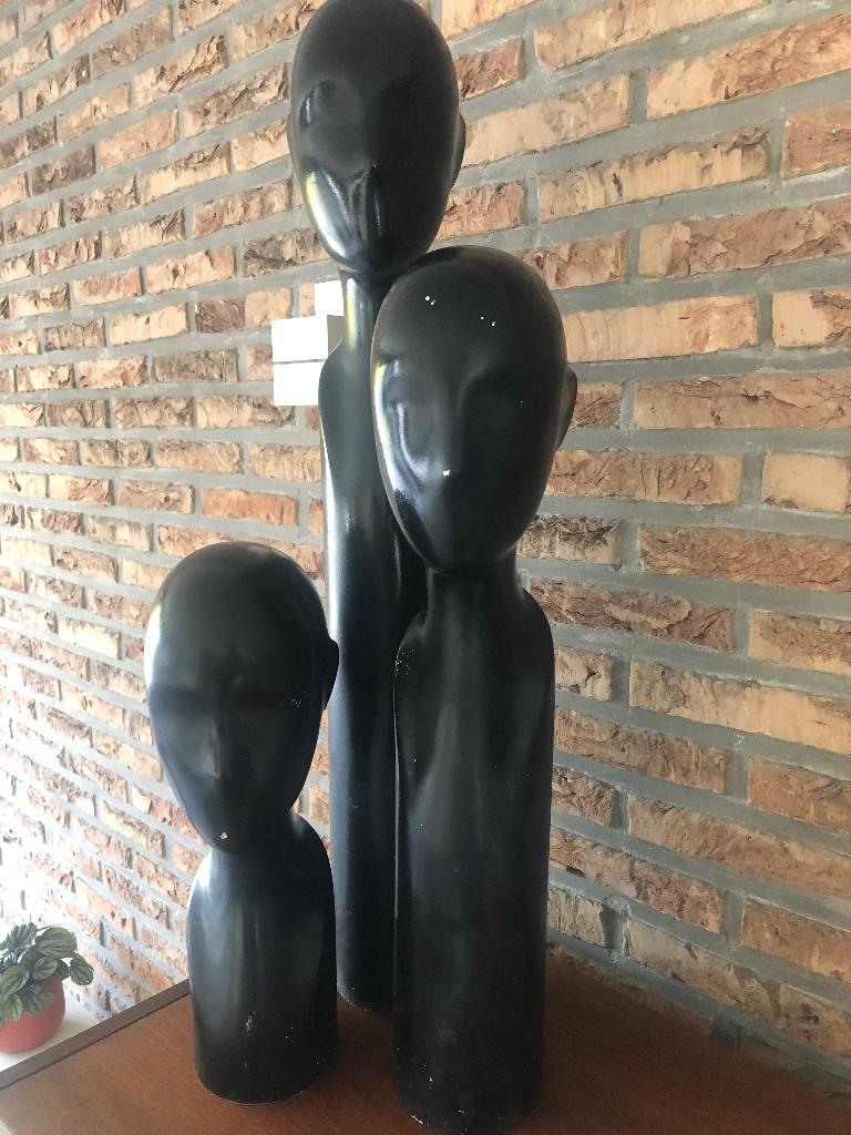 3 vintage abstracte mannequin hoofden beelden poppen, Antiek en Kunst, Ophalen, Beeld