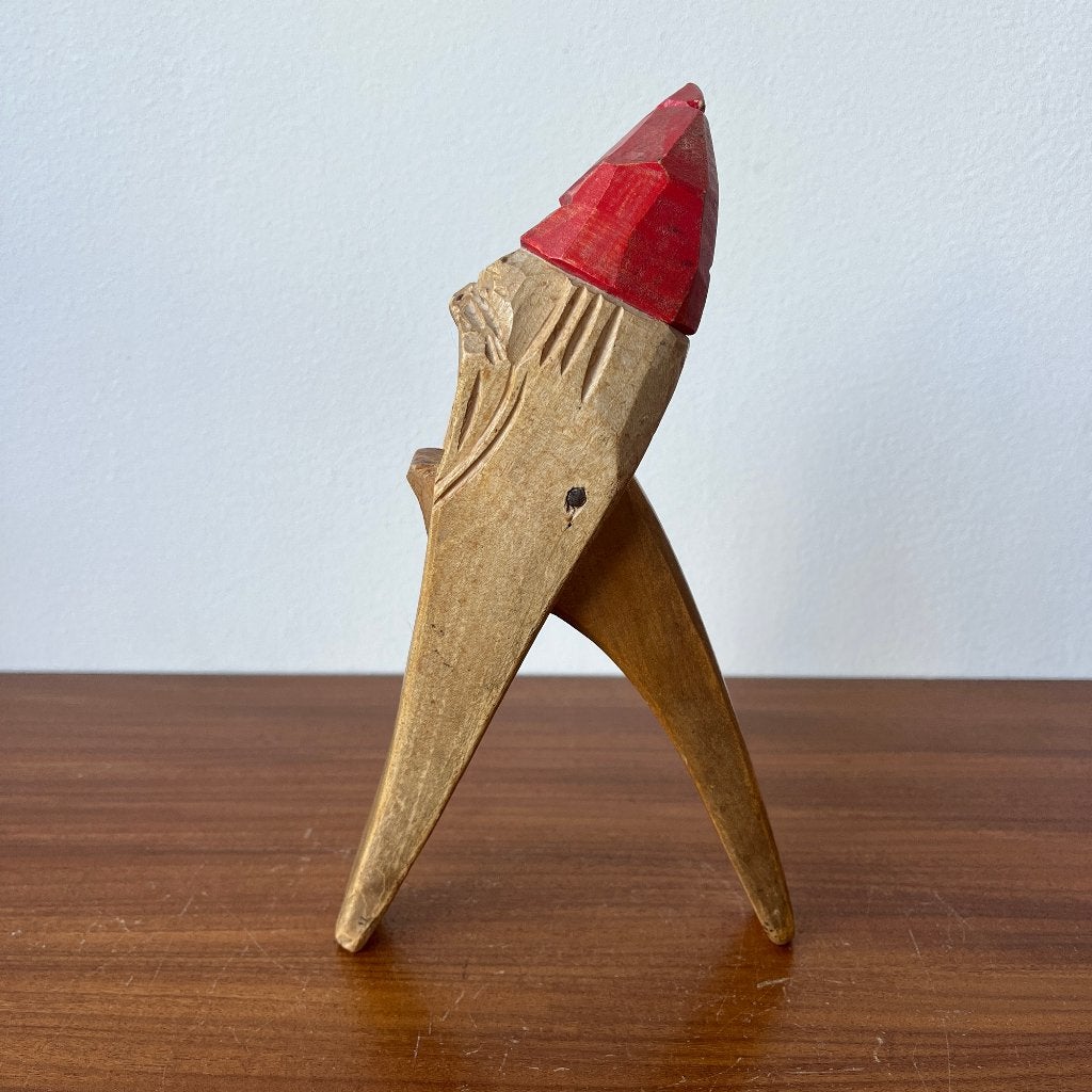 Vintage handgemaakte houten gnome kabouter notenkraker, Ophalen of Verzenden, Huis en Inrichting