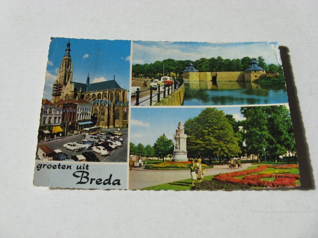 Groeten uit Breda 3 luik, Verzamelen, Ophalen of Verzenden, Voor 1920, Gelopen, Noord-Brabant