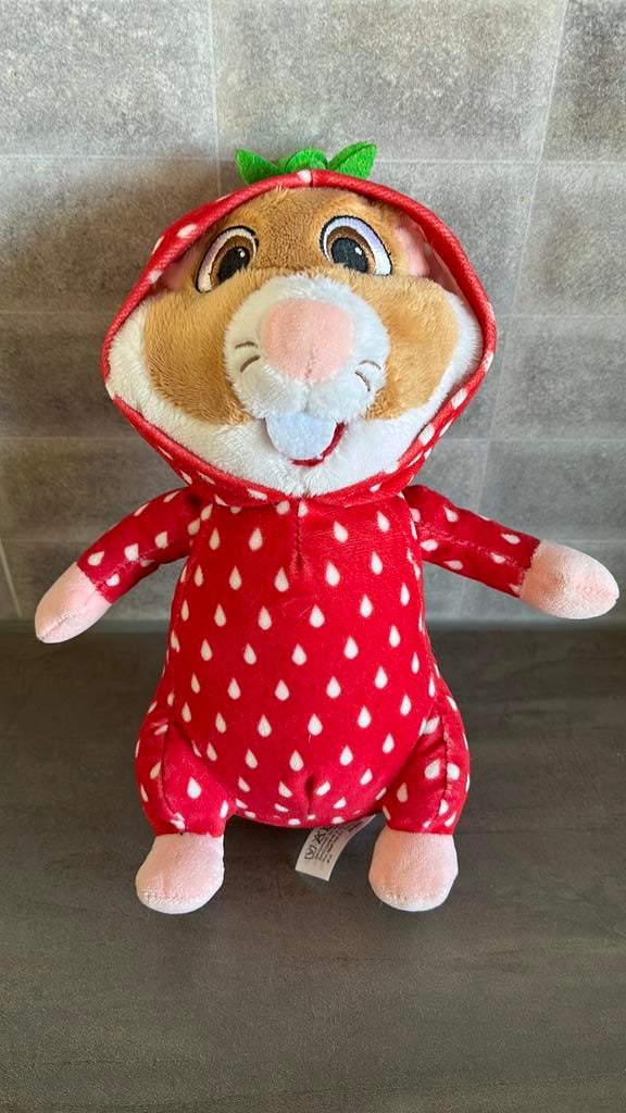 Hamster aardbei knuffel 23 cm schoon en heel, Kinderen en Baby's, Ophalen of Verzenden, Zo goed als nieuw, Overige typen